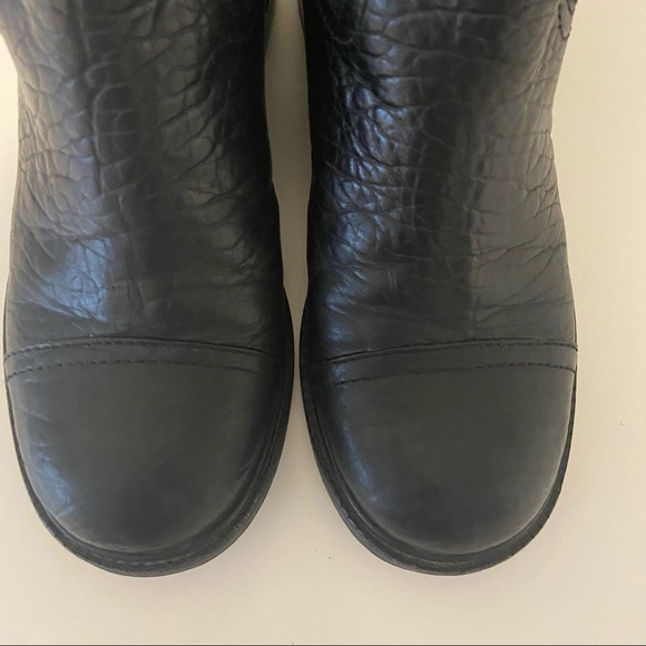 SOLD - Tory Burch Black Suede and Leather Embossed Boots - Picture 5 of 10